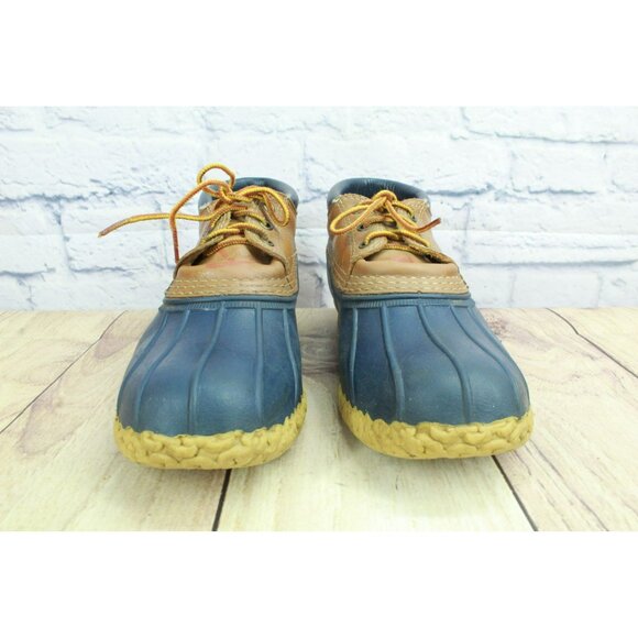LL Bean Blue Rubber Gumshoes Unlined Ankle Waterproof Duck Boots Size 9 M - Picture 4 of 9